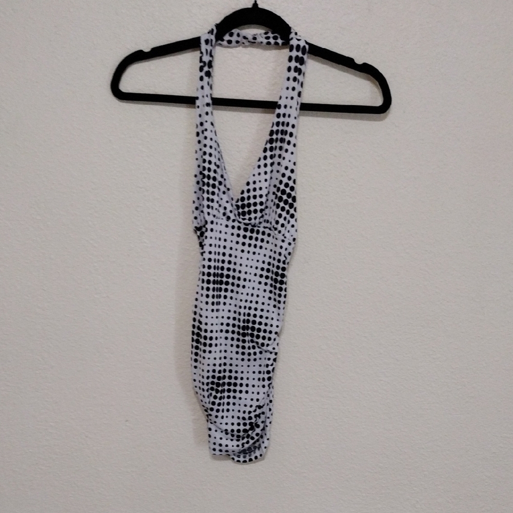 DO+BE Black and White Polka Dot Blouse